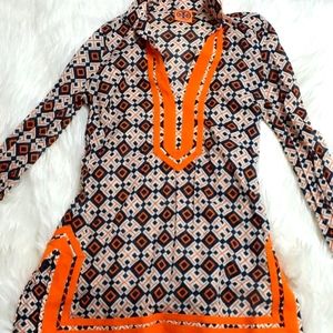 Tory Burch Printed Cotton Voile Tunic Size 2